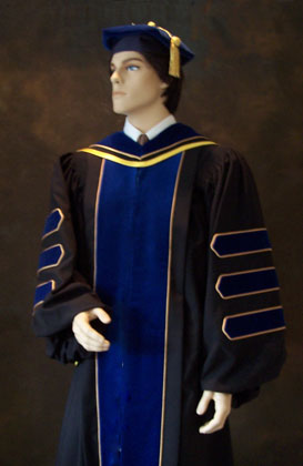 phd robe with gold piping